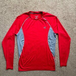 Champion Shirt Mens XL Compression Power Flex Long Sleeve Crewneck Red